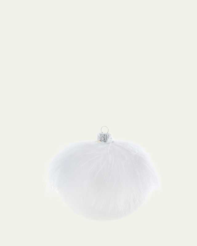 White Feather Ball Ornament